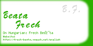 beata frech business card